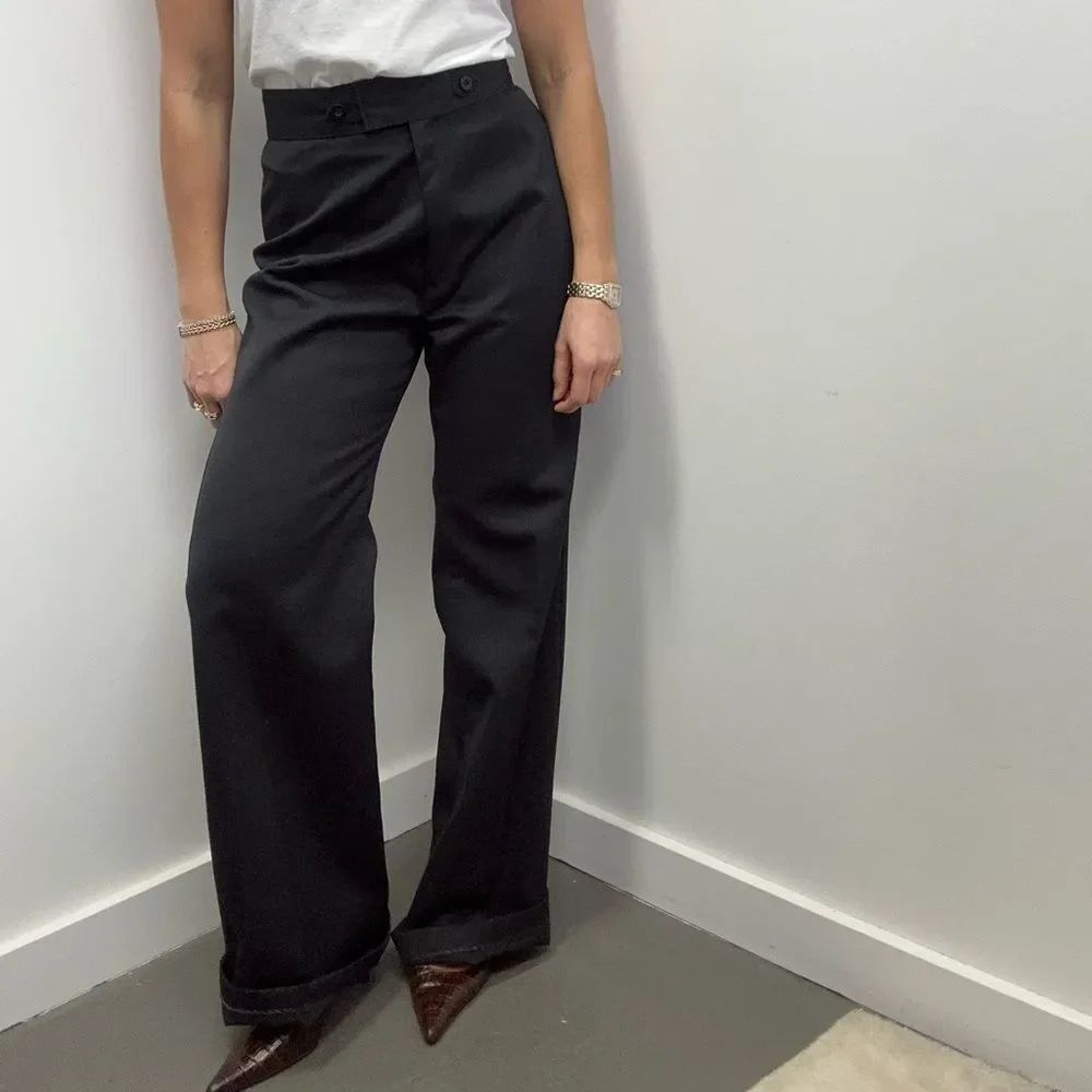 Vintage Big E Levi’s 60’s Black High Rise Wide Leg Trouser Dress Pants Size 27